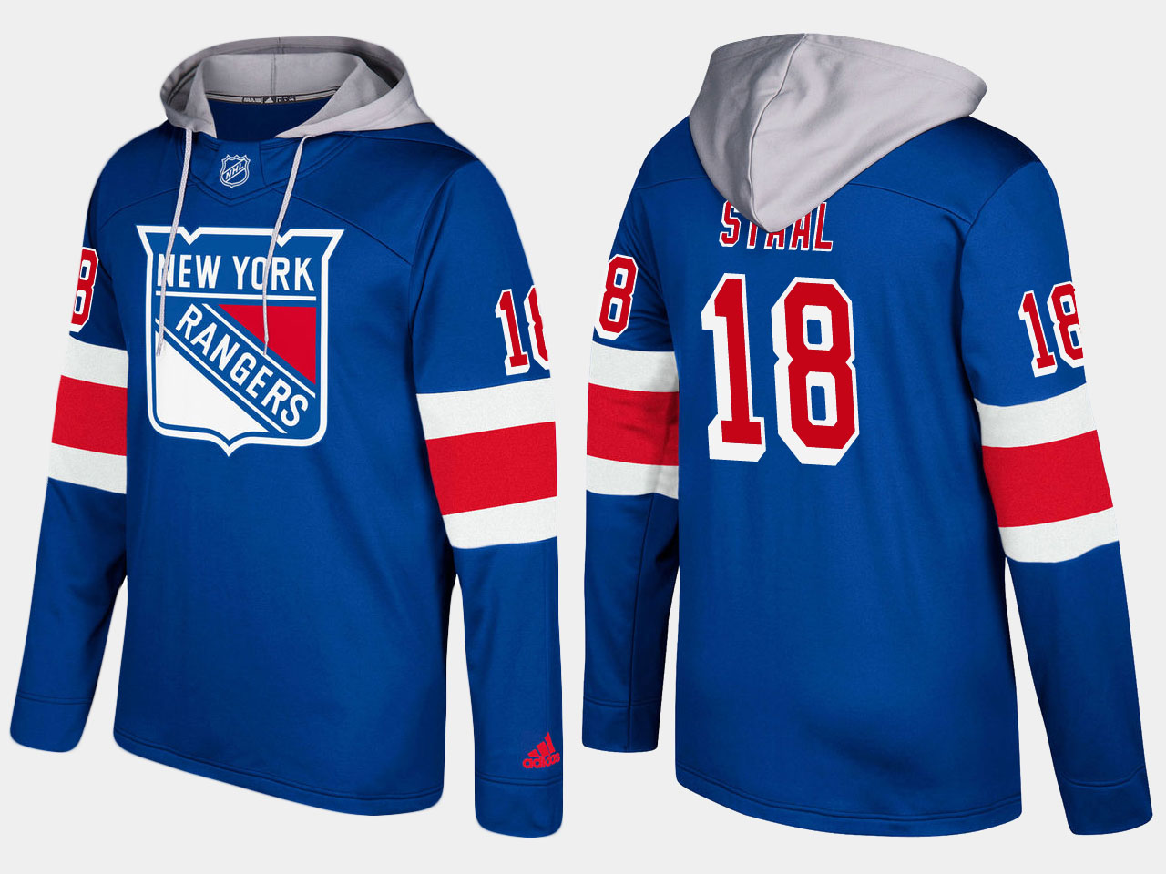 Men NHL New York rangers 18 marc staal blue hoodie